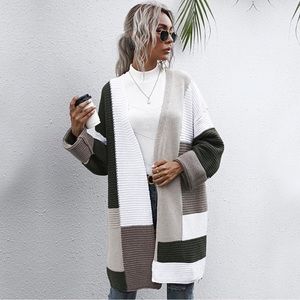 Modern Colorblock Oversized Cardigan